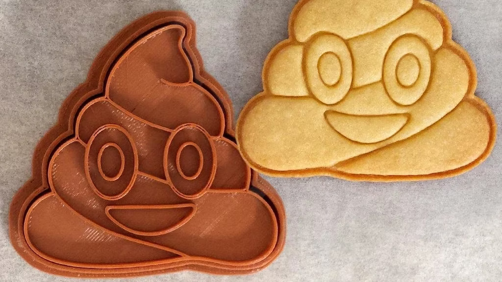 poop emoji cookie cutter and cookie